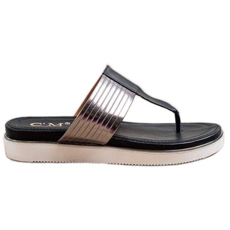 Cm Paris Bequeme Flip-Flops aus Öko-Leder schwarz