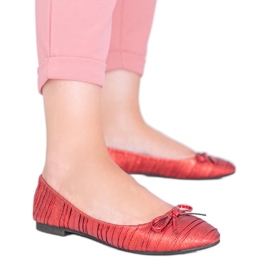 Ayris rot glänzende Damen Ballerinas