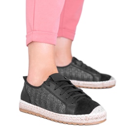 Black Vanilla Espadrilles mit Schnürung schwarz