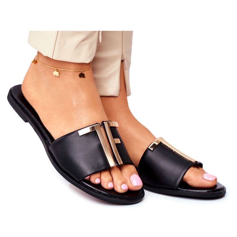 Elegante Damen Hausschuhe Schwarz Nicole Dilmah