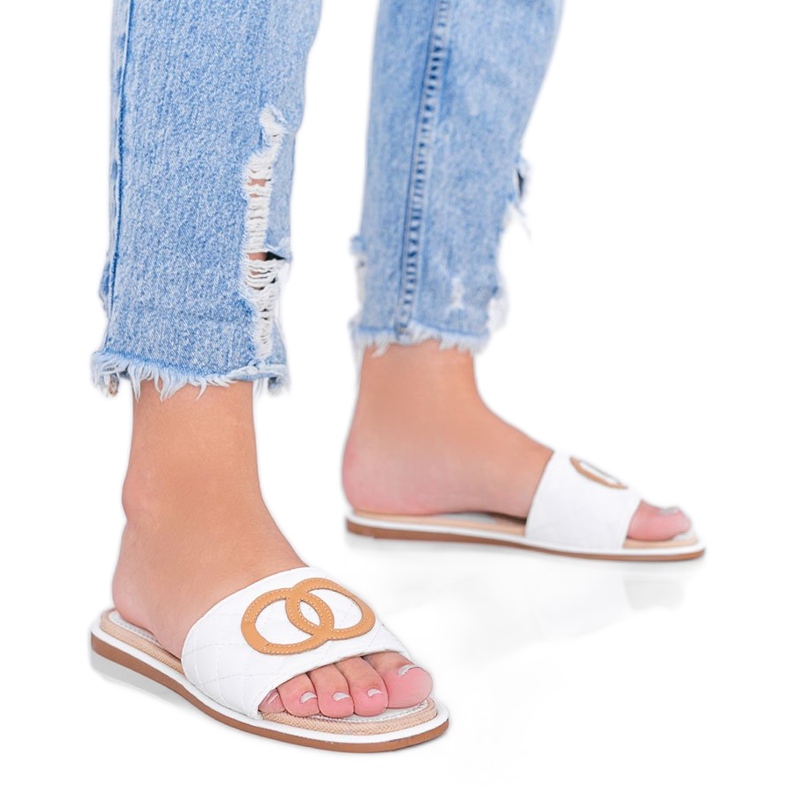 Ypsy weiße Hausschuhe für Damen