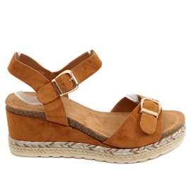 Espadrilles auf einem Keilkamel YL93 Camel braun