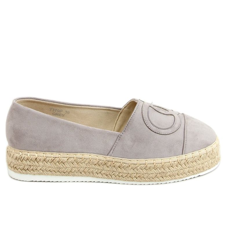 Graue Espadrilles T379P Grau