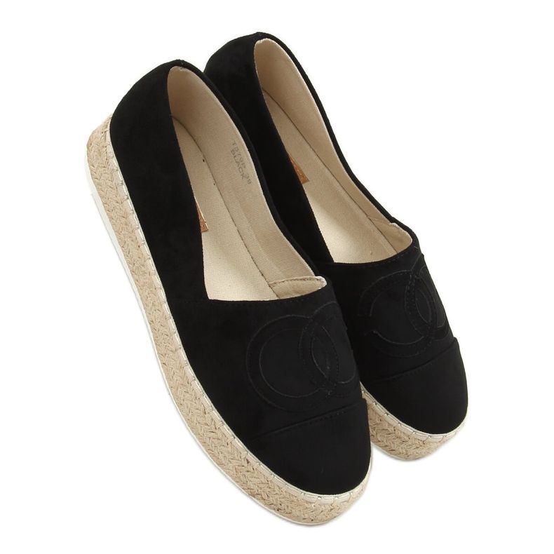 Schwarze Espadrilles T379P Schwarz
