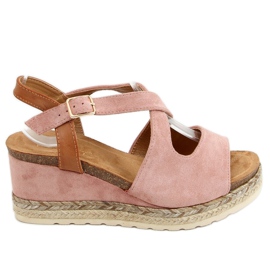 Pinke Espadrilles auf Keilabsatz pink YL90 Pink rosa