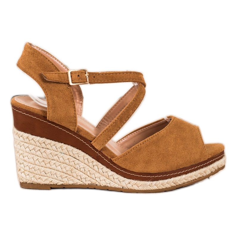 Sixth Sense Braune Sandalen auf einem Keil