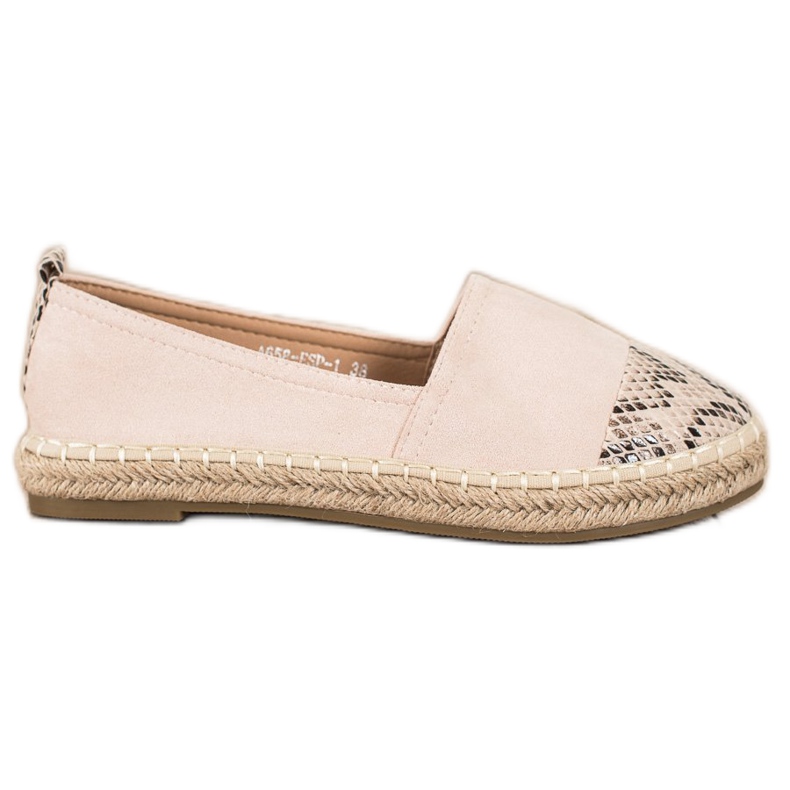 Bestelle Espadrilles mit Schlangenprint-Einsatz beige