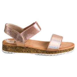 Kayla Sandalen aus glänzendem Öko-Leder golden