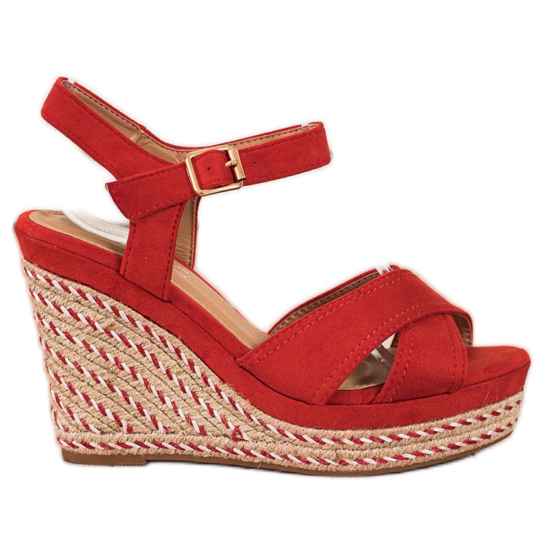 SHELOVET Elegante Keilsandalen rot