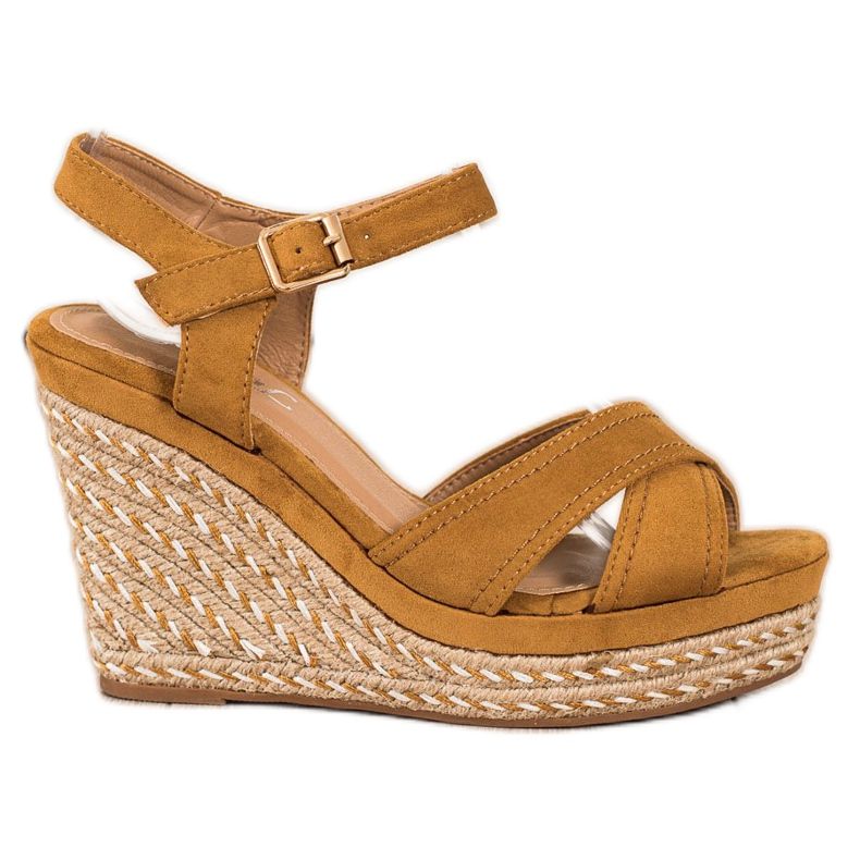 SHELOVET Elegante Sandalen auf einem Keil braun