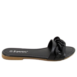 Schwarze Hausschuhe mit Kette schwarz CK205P Schwarz