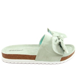 Aquamarine 7855 Grüne Hausschuhe auf dem Kork