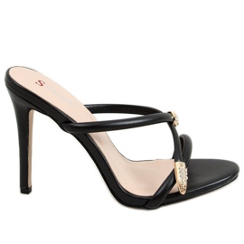 Schwarz M311P Schwarze Pantoffeln an einer Nadel