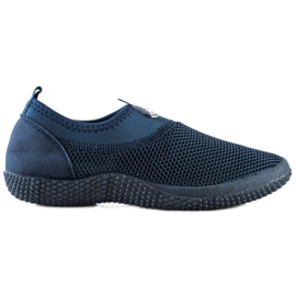 SHELOVET Durchbrochene Slip-On-Schuhe blau