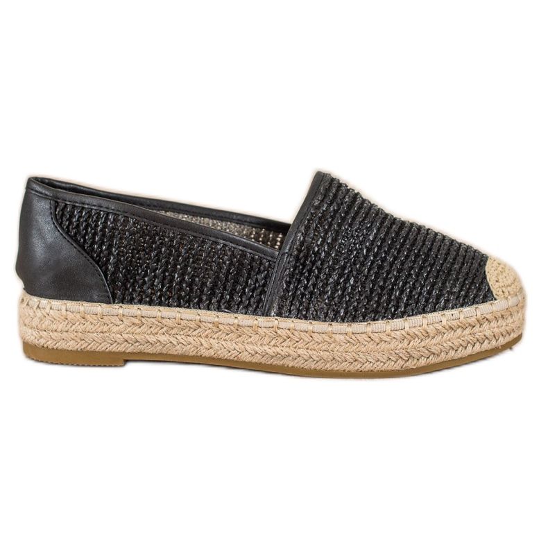 Coura Geflochtene Espadrilles schwarz