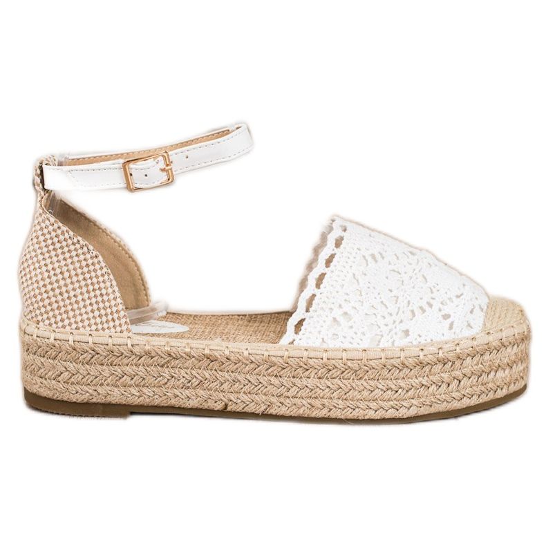 Sixth Sense Espadrilles mit Spitzeneinsatz weiß