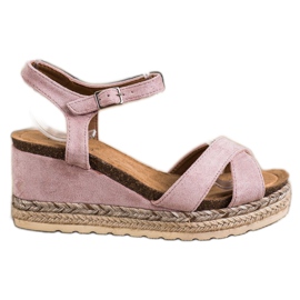 SHELOVET Keilsandalen mit Wildleder rosa