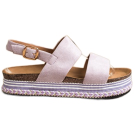 Ideal Shoes Wildledersandalen auf der Plattform lila