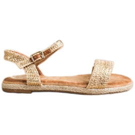 Bestelle Geflochtene Sandalen mit Schnalle golden