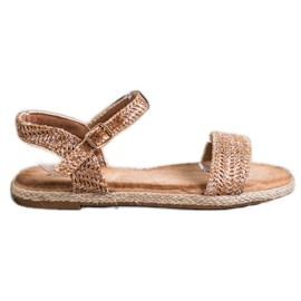 Bestelle Geflochtene Sandalen mit Schnalle golden