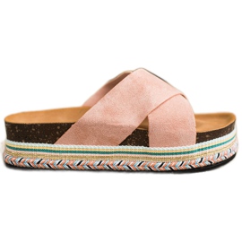 SHELOVET Puder Wildleder Hausschuhe rosa