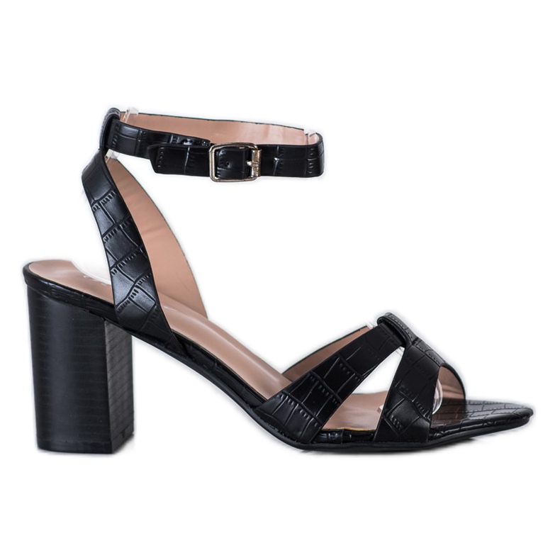 Renda Stilvolle Sandalen an einer Bar schwarz