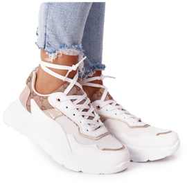 Sportschuhe für Damen Sneakers Weiß und Gold Melanie golden