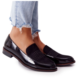 Lackierte Loafer für Damen Sergio Leone PB254 Schwarz