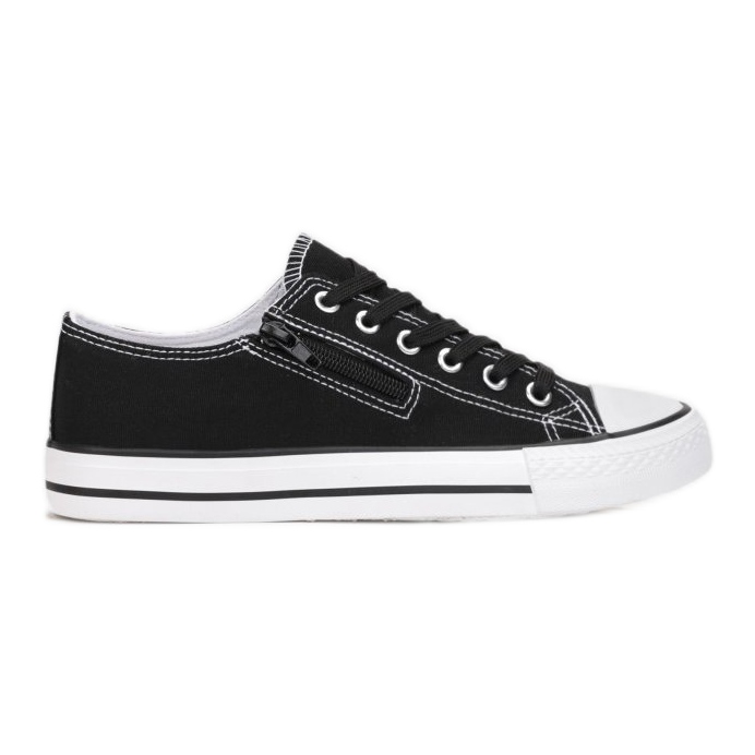 Damen Sneaker mit Reißverschluss Schwarz Malani