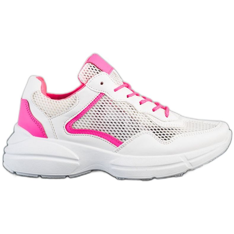 SHELOVET Turnschuhe mit Mesh weiß rosa