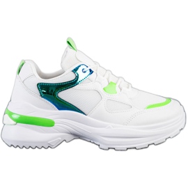 SHELOVET Sneakers mit grünen Einsätzen weiß