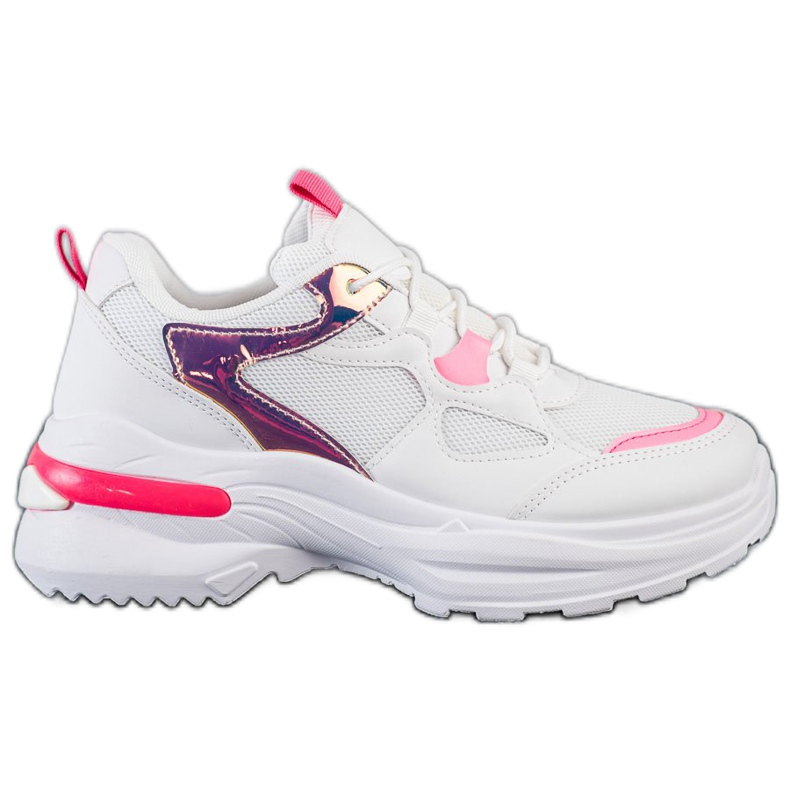 SHELOVET Sneakers mit rosa Einsätzen weiß