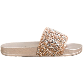 SHELOVET Hausschuhe mit Ornamenten golden