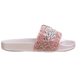 SHELOVET Hausschuhe mit Ornamenten rosa