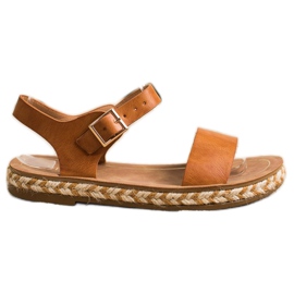 SHELOVET Bequeme braune Sandalen