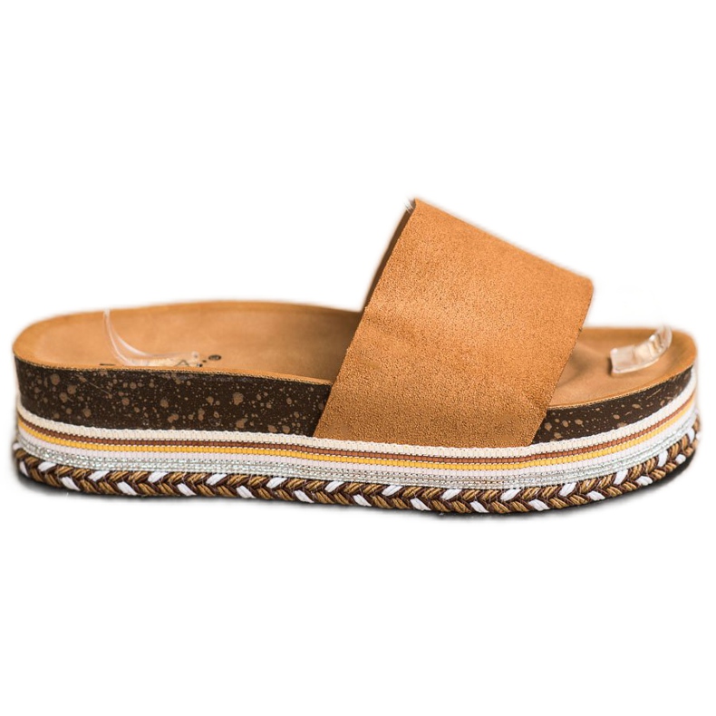 SHELOVET Bequeme Wildleder Hausschuhe braun