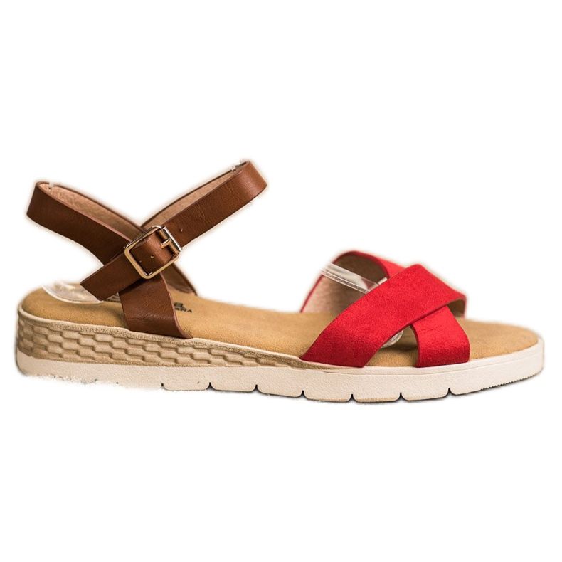 SHELOVET Lässige Sandalen mit Schnalle braun rot