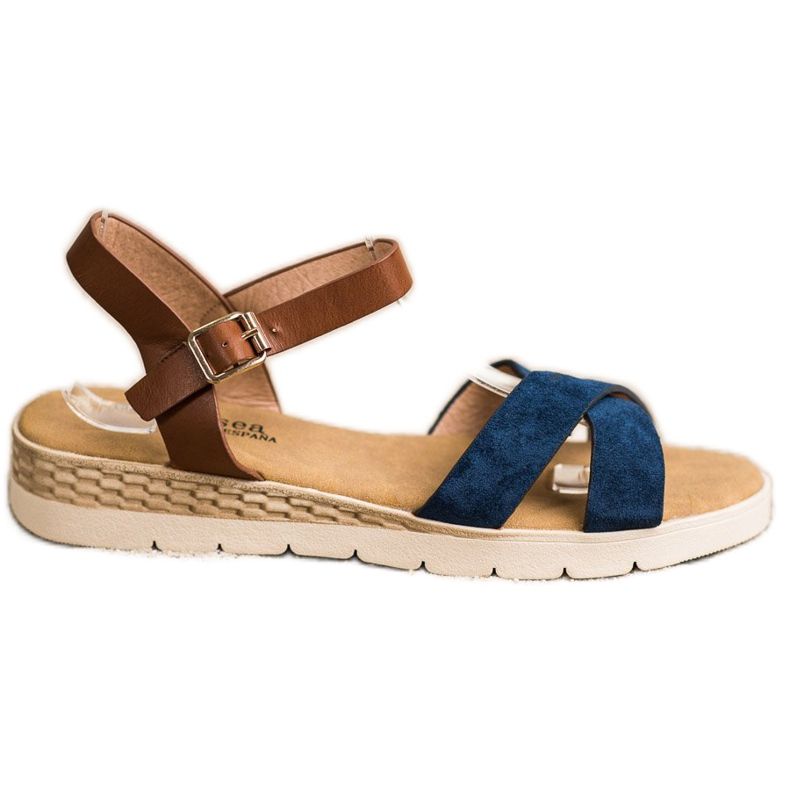 SHELOVET Lässige Sandalen mit Schnalle braun blau
