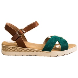 SHELOVET Lässige Sandalen mit Schnalle braun grün