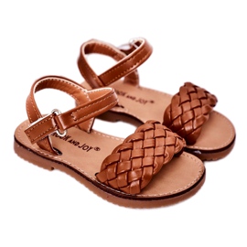 Kindersandalen mit Kamel 283-3c Geflecht braun