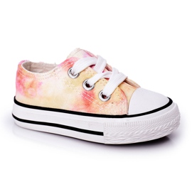 Klassische Kinder-Sneaker mit Batik-Effekt Simba 807-3A rosa gelb