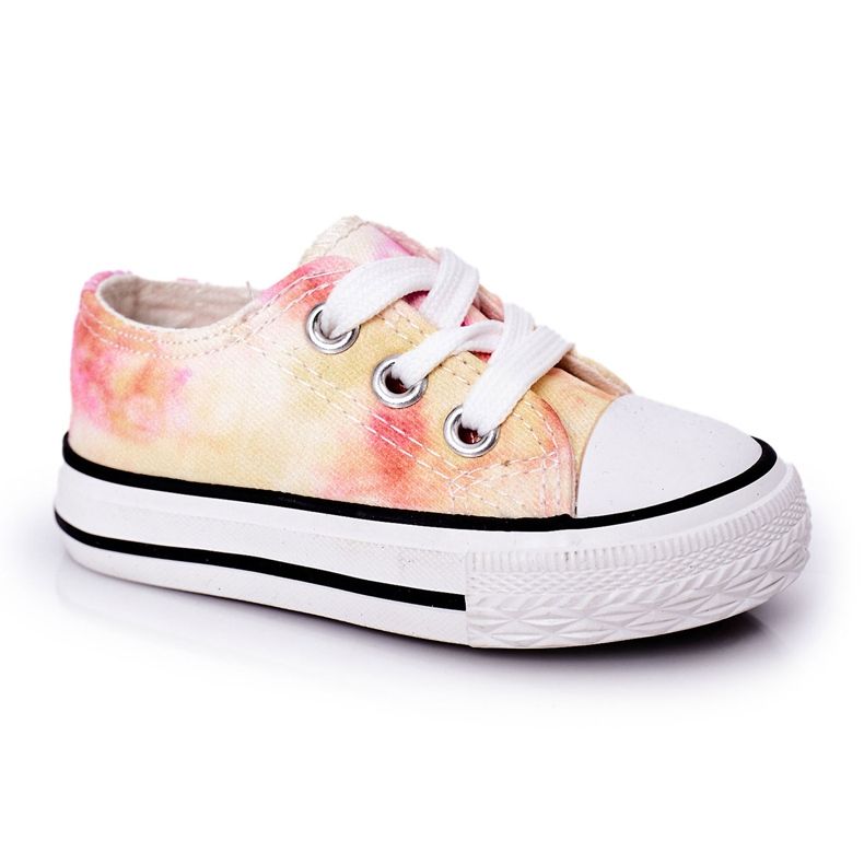 Klassische Kinder-Sneaker mit Batik-Effekt Simba 807-3A rosa gelb