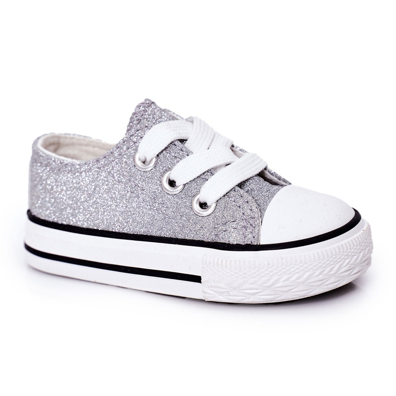 Kinderglitzer Silber-Turnschuhe 888-1b