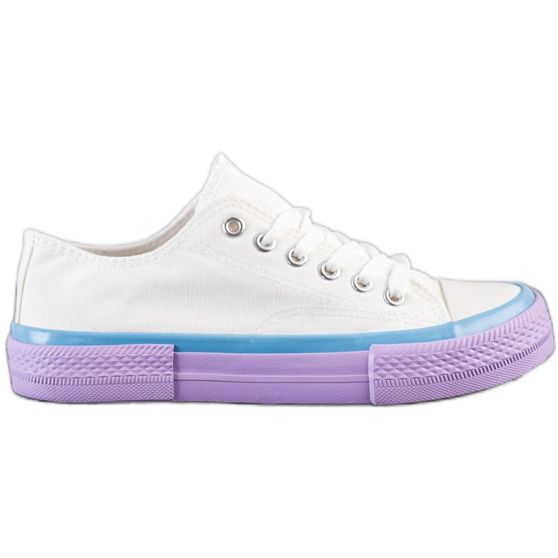 SHELOVET Sneakers auf der lila Plattform weiß violett