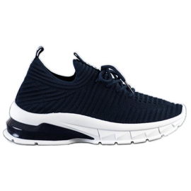 SHELOVET Marineblaue Turnschuhe auf der Plattform navy blau