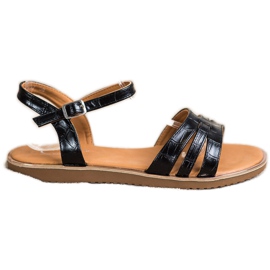 Cm Paris Schwarze Sandalen mit Riemen
