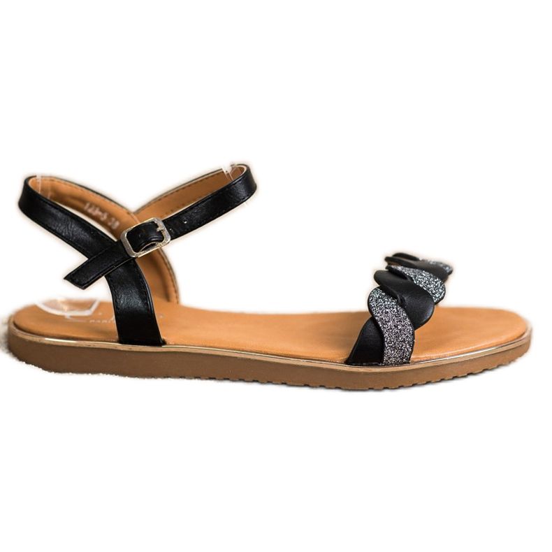 Cm Paris Schwarze Sandalen mit Glitzer