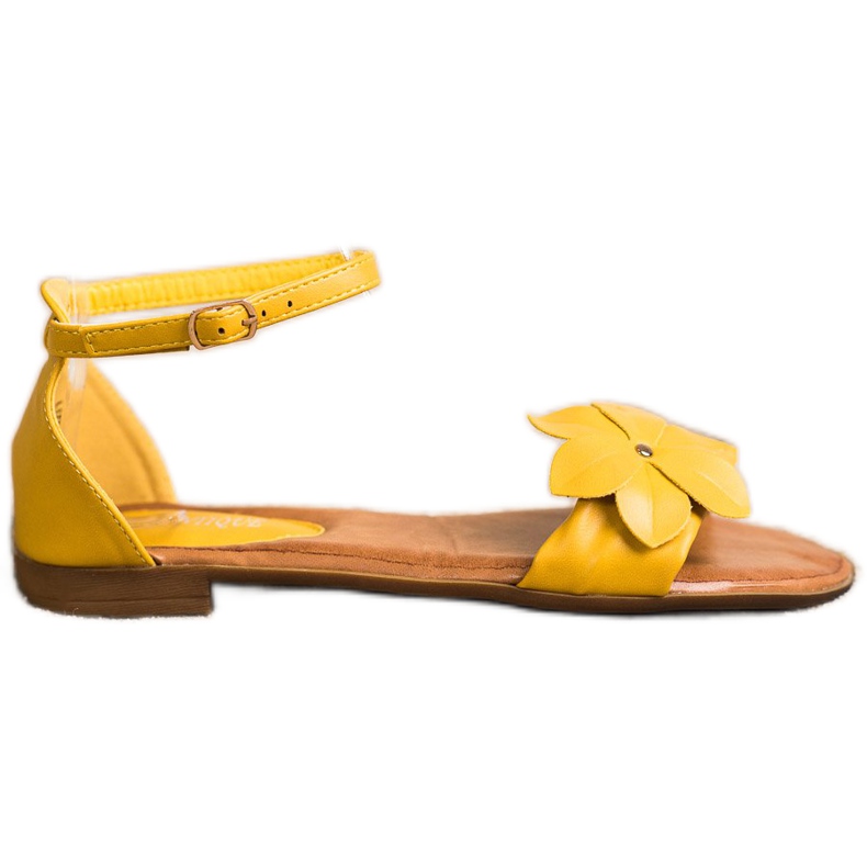Diamantique Gelbe Sandalen mit Blume