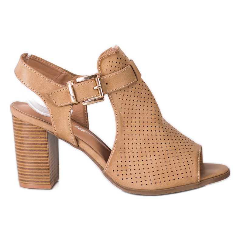 Renda Gebaute Sandalen mit Öko-Leder beige braun