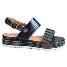 SHELOVET Sandalen auf der Plattform marineblau blau